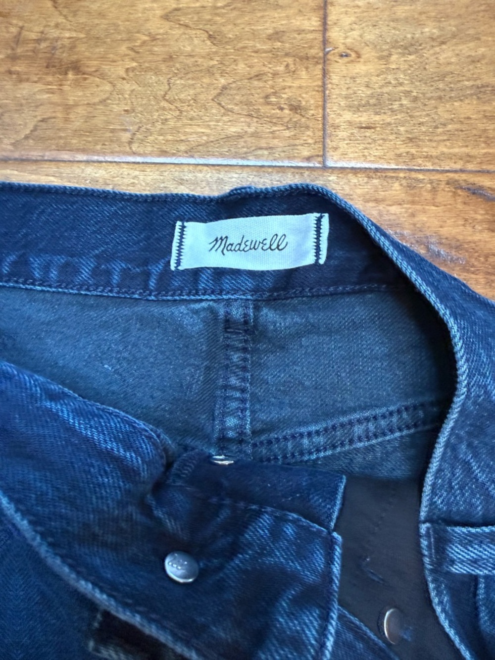 Madewell Low Rise Baggy Wide Leg Jeans Dark Indigo Button Fly 25 - Picture 6 of 11